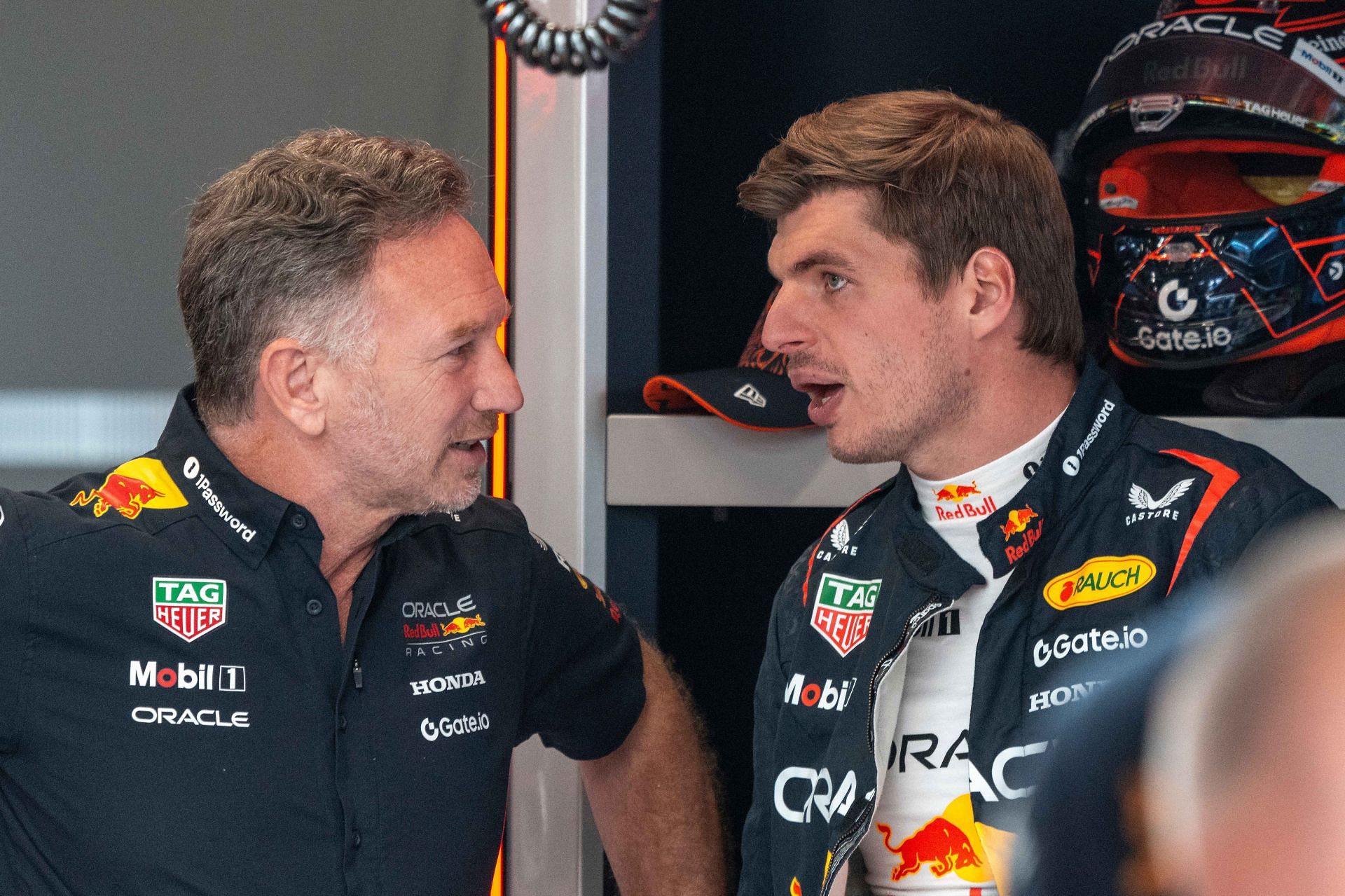 Christian Horner with Max Verstappen at the F1 Grand Prix of Austria - Practice - Source: Getty
